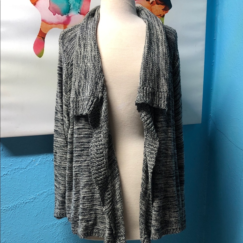 Avenue Charcoal Women's Draped Cardigan